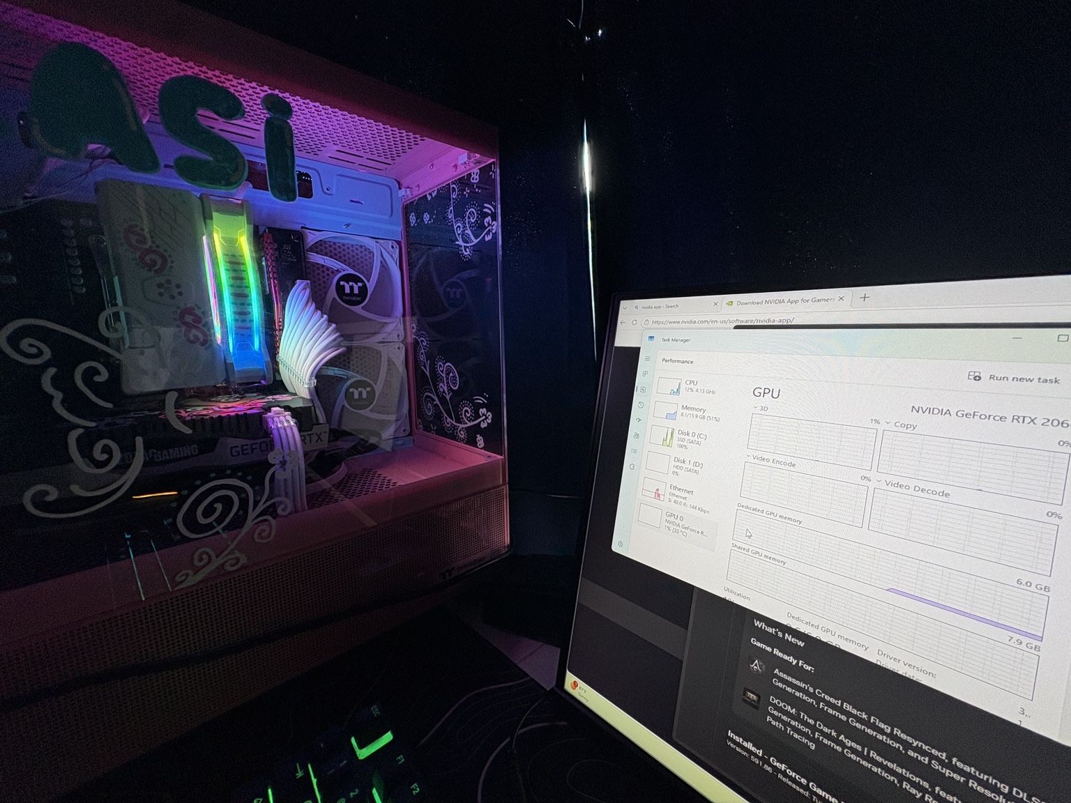 JuliansDesktopShop PC build being tested